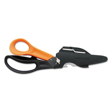 Fiskars® Cuts+more Scissors, 9" Long, 3.5" Cut Length, Black-orange Offset Handle freeshipping - TVN Wholesale